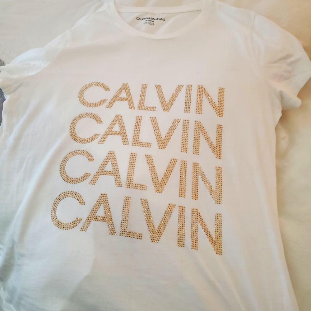 Calvin Klein white T-shirt with gold XL